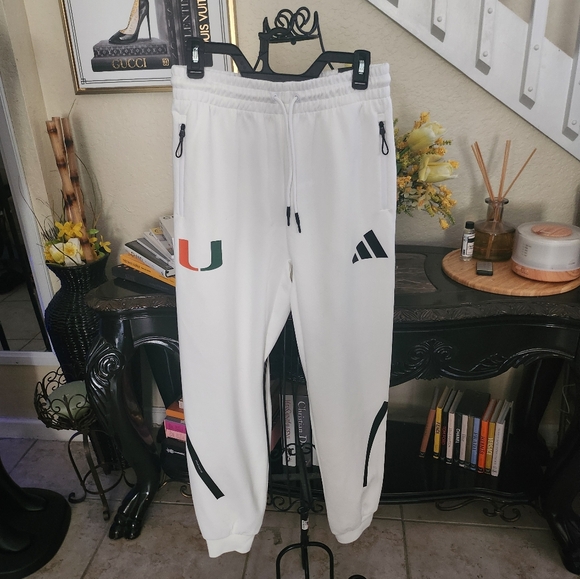 Adidas Miami Hurricanes athletic pants size S NEW
